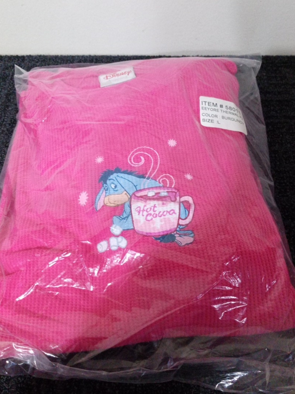 Disney Hot Cocoa Eeyore Pink Thermal Pajama Set